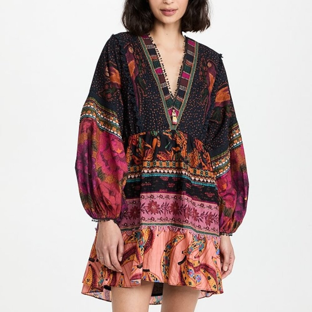 Farm Rio Mixed Patchwork Mini Dress - Picture 3 of 6